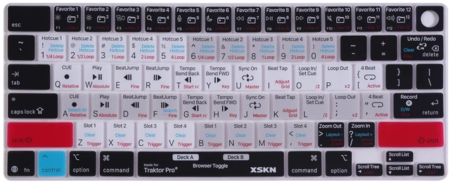 Main image of XSKN Traktor Pro Shortcut US Version Keyboard Cover | for MacBook Pro 14.2 16.2 inch MacBook Air 13.6 15.3 inch M5/M4/M3/M2/M1 with Touch ID and MacBook Neo