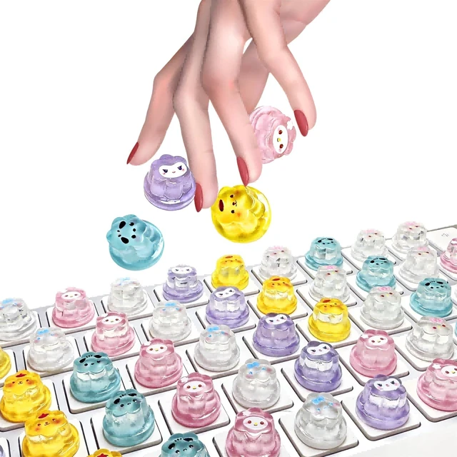 Main image of Hiupgo Raised Keyboard Stickers for Long Nails - Comfortable Typing Keyboard Covers for Typing and Gaming Using on Laptop PC Computer Notebook Desktop (Pudding Shape 50 pcs)
