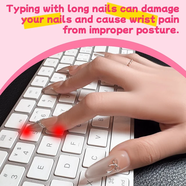 Alt view image 2 of 5 - Hiupgo Raised Keyboard Stickers for Long Nails - Comfortable Typing Keyboard Covers for Typing and Gaming Using on Laptop PC Computer Notebook Desktop (Pudding Shape 50 pcs)