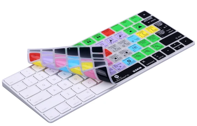 Alt view image 5 of 7 - XSKN Magic Keyboard After Effects Shortcut Keyboard Cover, Durable AE Hotkeys Silicone Keyboard Skin for Apple Magic Keyboard MLA22LL/A MLA22B/A A1644 US EU Both
