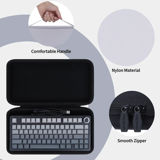 Alt view image 5 of 7 - Peyyargo 75% Mechanical Keyboard Case for Aula F75 Pro / F75 / F75 MAX PC Gaming Keyboard (Black)