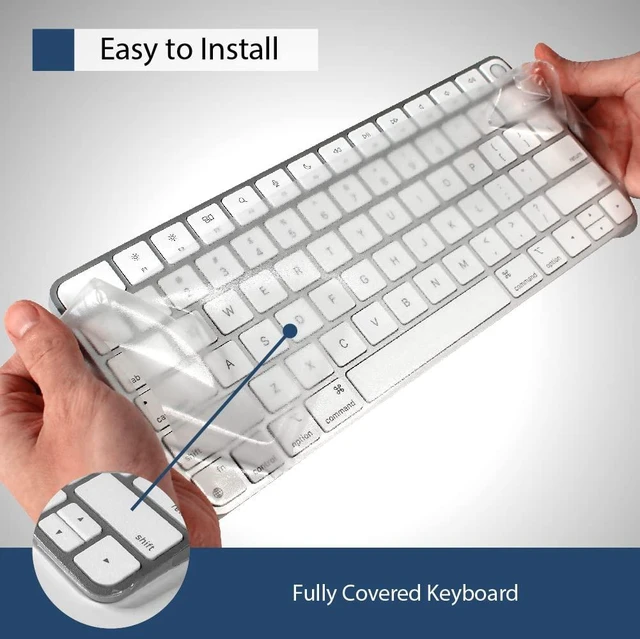 Alt view image 4 of 7 - KeyboardMask Matte Finish Keyboard Cover Compatible with 2021 iMac Apple Wireless Magic Keyboard, 0.12mm Ultra Thin Fully Covered Flat Style Wipeable Anti-Dust Protector