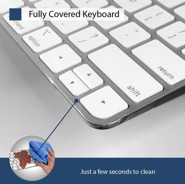 Alt view image 6 of 7 - KeyboardMask Matte Finish Keyboard Cover Compatible with 2021 iMac Apple Wireless Magic Keyboard, 0.12mm Ultra Thin Fully Covered Flat Style Wipeable Anti-Dust Protector