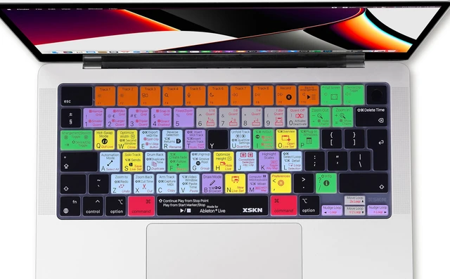 Alt view image 2 of 7 - XSKN Ableton Live Shortcut EU Version Keyboard Cover Skin for 2026-2021 MacBook Pro 14 16 inch MacBook Air 13 15 inch with M5/M4/M3/M2/M1 and MacBook Neo