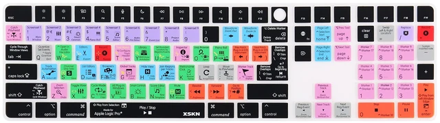 Main image of XSKN Logic Pro EU US Common Version Silicone Keyboard Cover Skin for 2020-2023 Apple Magic Keyboard with Touch ID and Numeric Keypad A2520 (Left 3 Keys Not Suite for 2024 New One Model)