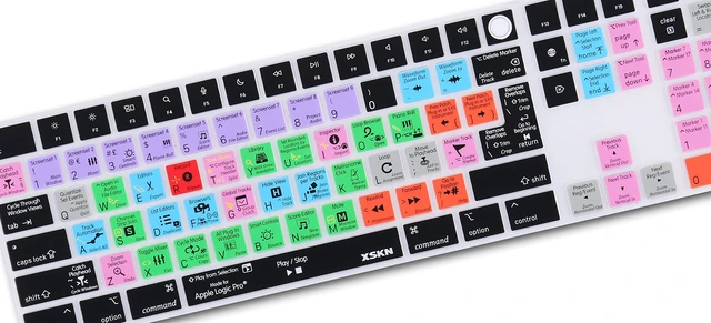 Alt view image 4 of 6 - XSKN Logic Pro EU US Common Version Silicone Keyboard Cover Skin for 2020-2023 Apple Magic Keyboard with Touch ID and Numeric Keypad A2520 (Left 3 Keys Not Suite for 2024 New One Model)