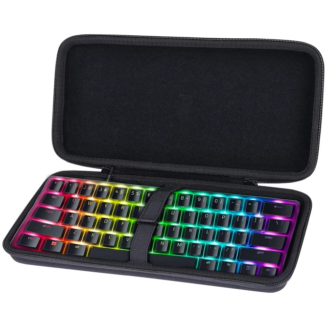 Alt view image 2 of 7 - co2CREA Hard Travel Case for Razer Huntsman Mini Gaming Keyboard, Black | Portable Storage, Space For Keyboard And Accessories, Organized Interior, Secure Zipper