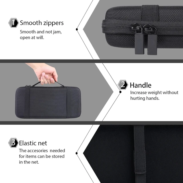 Alt view image 7 of 7 - co2CREA Hard Travel Case for Razer Huntsman Mini Gaming Keyboard, Black | Portable Storage, Space For Keyboard And Accessories, Organized Interior, Secure Zipper