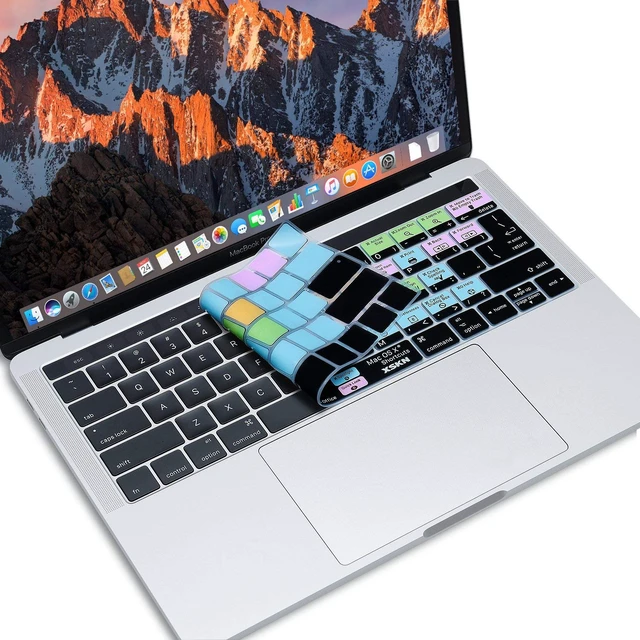 Alt view image 4 of 7 - XSKN Mac OS X Shortcut Silicone Keyboard Cover | Fits for 2016-2019 MacBook Pro 13" A2159 A1706 A1989 & 15" A1707 A1990, EU US Version, no fit for new M1/M2/M3 models