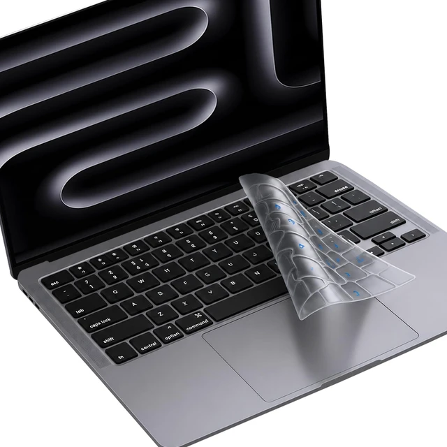 Main image of KB Covers Hebrew Keyboard Cover for MacBook Pro and Air, Blue Overlay | Bilingual Hebrew-English Letters, Fits 14/16 Inch Pro 2021-2024 and 13/15 Inch Air 2022-2024, US Layout, Ultra-Thin TPU