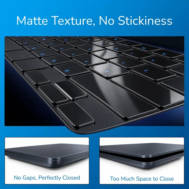 Alt view image 5 of 6 - KB Covers Hebrew Keyboard Cover for MacBook Pro and Air, Blue Overlay | Bilingual Hebrew-English Letters, Fits 14/16 Inch Pro 2021-2024 and 13/15 Inch Air 2022-2024, US Layout, Ultra-Thin TPU