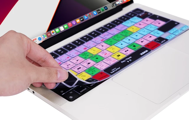 Alt view image 3 of 7 - XSKN Final Cut Pro Shortcut EU Version Silicone Keyboard Cover for Apple MacBook Air 13/15 inch with M5/M4/M3/M2 Chip and MacBook Neo with A18 Pro Chip