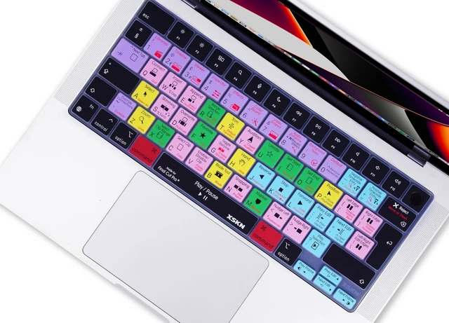 Alt view image 4 of 7 - XSKN Final Cut Pro Shortcut EU Version Silicone Keyboard Cover for Apple MacBook Air 13/15 inch with M5/M4/M3/M2 Chip and MacBook Neo with A18 Pro Chip