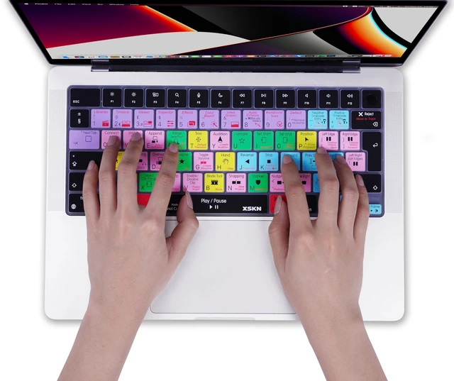 Alt view image 7 of 7 - XSKN Final Cut Pro Shortcut EU Version Silicone Keyboard Cover for Apple MacBook Air 13/15 inch with M5/M4/M3/M2 Chip and MacBook Neo with A18 Pro Chip
