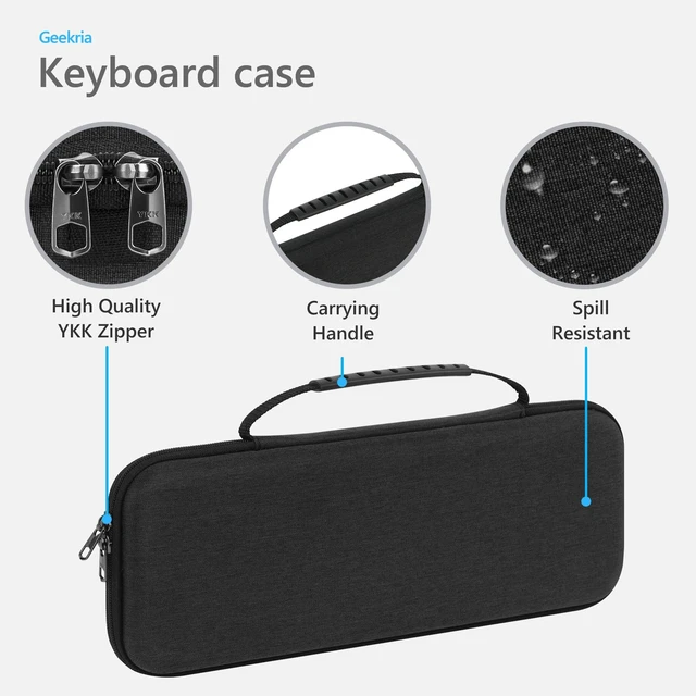 Alt view image 3 of 6 - GEEKRIA Hard Travel Carrying Case, Compatible with Logitech K380s/K380 + M355/M350s, Keyboard and Pebble Mouse Combo Protective Travel Bag (Dark Gray)