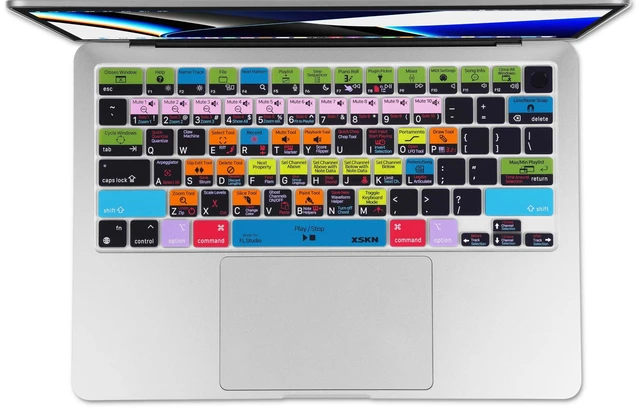 Alt view image 2 of 5 - XSKN Silicone Keyboard Cover Skin for MacBook Pro/Air with Touch ID 14.2 16.2 13.6 15.3 Inch M1 M2 M3 M4 M5 Chip with Touch ID (US Layout, FL Studio Shortcuts)