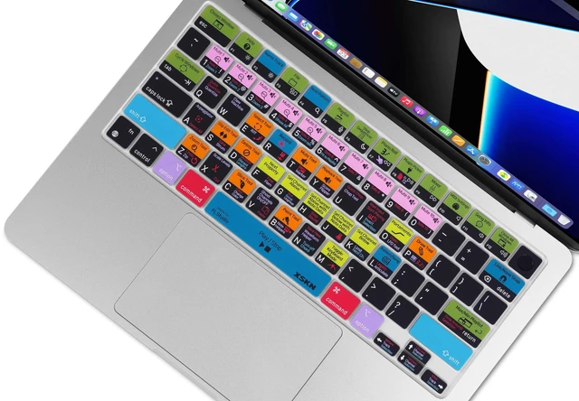 Alt view image 4 of 5 - XSKN Silicone Keyboard Cover Skin for MacBook Pro/Air with Touch ID 14.2 16.2 13.6 15.3 Inch M1 M2 M3 M4 M5 Chip with Touch ID (US Layout, FL Studio Shortcuts)
