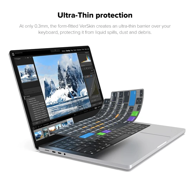 Alt view image 3 of 7 - JCPal Adobe Lightroom Shortcut Guide Keyboard Cover for MacBook Pro/Air/Neo | 100+ Color-Coded Lightroom Classic Hotkeys, US Layout; Fits MacBook Pro 14 & 16 inch M1-M5, Air 13 & 15 inch M2-M5 & Neo