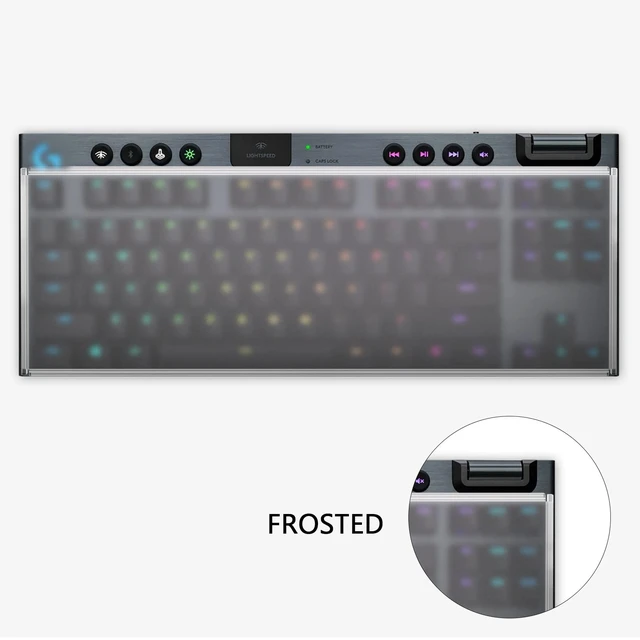 Alt view image 3 of 6 - Tenkeyless TKL Keyboard Dust Cover, Frosted Acrylic Keypads Cover for 80% Compact 87 Key Computer Mechanical Gaming Wireless Portable Keyboard, Compatible with Logitech G715, G713
