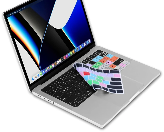 Alt view image 3 of 6 - XSKN Logic Pro Shortcut US Keyboard Silicone Cover for 2021 and Later M1 M2 M3 M4 M5 Chip MacBook Air 13.6 15.3 inch MacBook Pro 14.2 16.2 inch with Touch ID