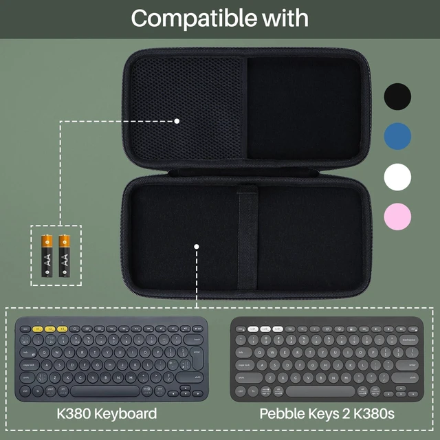 Alt view image 3 of 7 - Lebakort Hard Case Compatible with Logitech Pebble Keys 2 K380s K380 Keyboard (Classic Blue Case)