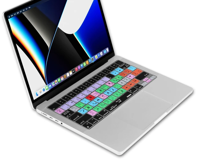 Alt view image 2 of 6 - XSKN Logic Pro Shortcut US Keyboard Silicone Cover for 2021 and Later M1 M2 M3 M4 M5 Chip MacBook Air 13.6 15.3 inch MacBook Pro 14.2 16.2 inch with Touch ID