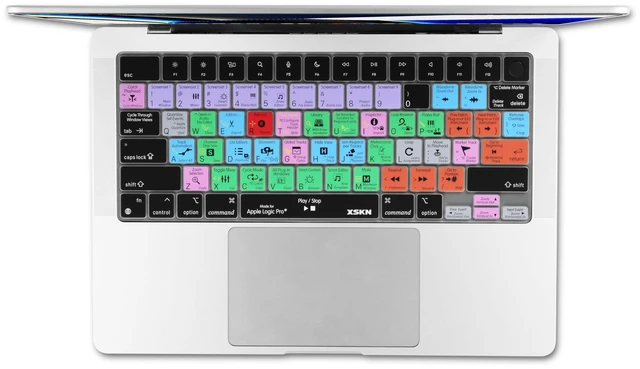 Alt view image 6 of 6 - XSKN Logic Pro Shortcut US Keyboard Silicone Cover for 2021 and Later M1 M2 M3 M4 M5 Chip MacBook Air 13.6 15.3 inch MacBook Pro 14.2 16.2 inch with Touch ID