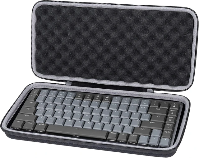 Alt view image 2 of 7 - co2CREA Hard Case for Logitech MX Mechanical Mini Illuminated Keyboard | Soft Anti-Static Lining, Accessory Storage Pocket, Comfortable Hand Strap, Strong Zipper, Case Only