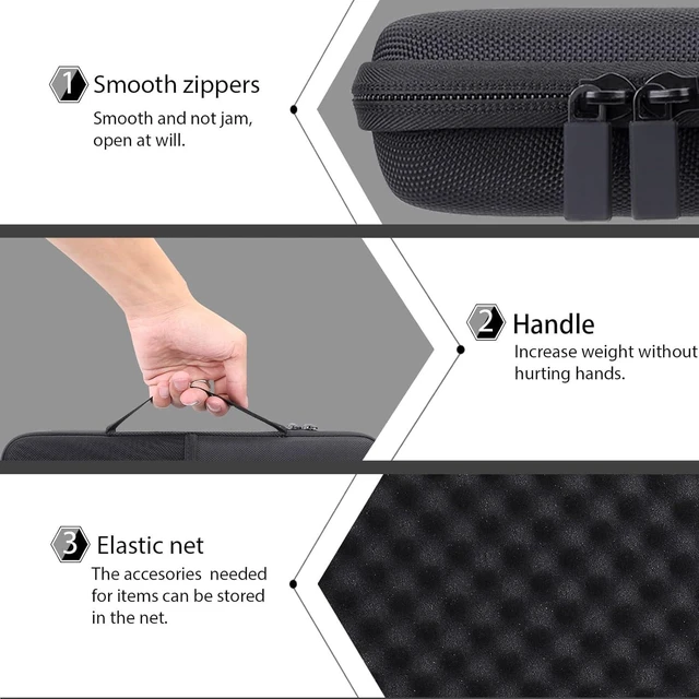 Alt view image 5 of 7 - co2CREA Hard Case for Logitech MX Mechanical Mini Illuminated Keyboard | Soft Anti-Static Lining, Accessory Storage Pocket, Comfortable Hand Strap, Strong Zipper, Case Only
