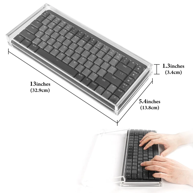 Alt view image 4 of 6 - GEEKRIA Keyboard Travel Case Compatible with Logitech MX Mechanical Mini Keyboard, Compact Wireless Keyboard Acrylic Dust Cover with Magnetic Closing, Full Closure Protection (Clear)