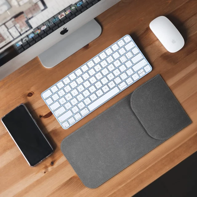 Alt view image 6 of 6 - CaseBuy Premium Leather Keyboard Cover Sleeve for 2024 2023 2021 Apple iMac 24 inch M4 M3 M1 Magic Keyboard w/Out Touch ID A2449 A2450 Wireless Magic Keyboard 2 Accessories Case Pouch, Space Grey
