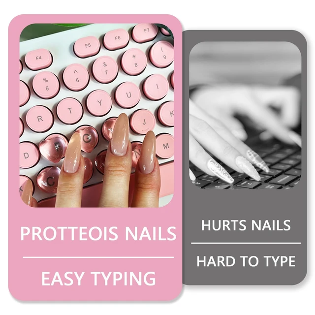 Alt view image 5 of 7 - Transparent Glass Nail Keyboard Cover 80 Raised Keyboard Stickers, Nail-Safe Bubble-Free Typing, Clear PC/Laptop/Desktop/Calculator Key Covers (Love)