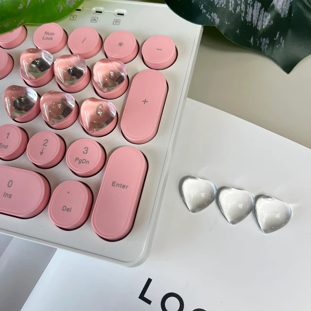 Alt view image 6 of 7 - Transparent Glass Nail Keyboard Cover 80 Raised Keyboard Stickers, Nail-Safe Bubble-Free Typing, Clear PC/Laptop/Desktop/Calculator Key Covers (Love)
