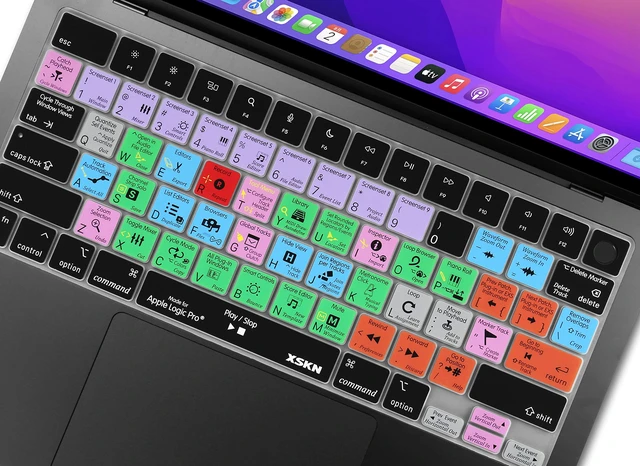 Alt view image 4 of 6 - XSKN Logic Pro Shortcut US Version Silicone Keyboard Cover for Apple MacBook Air 13/15 inch with M5/M4/M3/M2 Chip and MacBook Neo with A18 Pro Chip