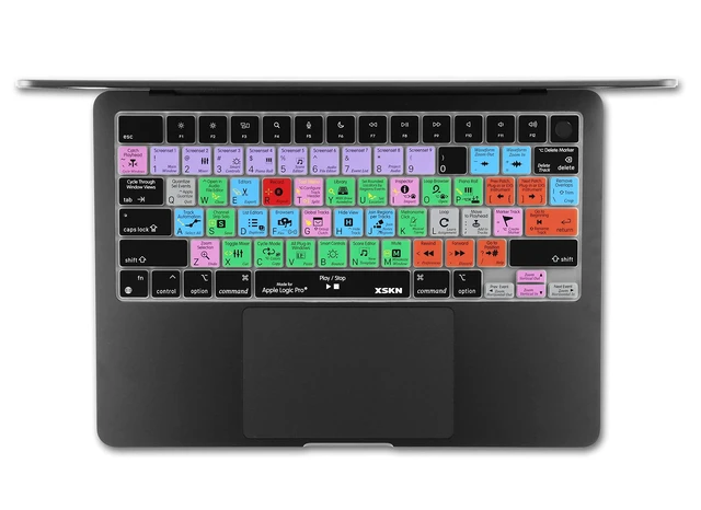 Alt view image 2 of 6 - XSKN Logic Pro Shortcut US Version Silicone Keyboard Cover for Apple MacBook Air 13/15 inch with M5/M4/M3/M2 Chip and MacBook Neo with A18 Pro Chip