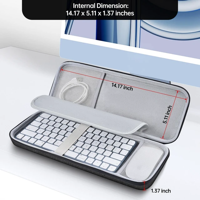 Alt view image 2 of 6 - Magic Keyboard Sleeve Case Cover, Hard Storage Case Bag Compatible with Apple iMac 24 inch M4 M3 Magic Keyboard w/Out Touch ID A2449 A2450 A1644 & Magic Mouse Combo