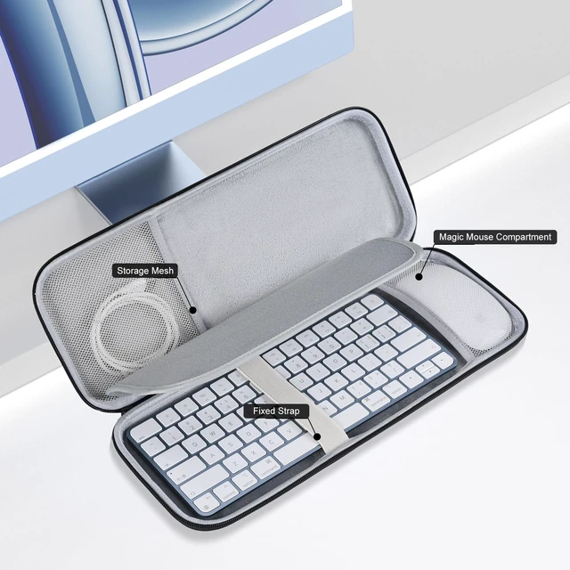 Alt view image 4 of 6 - Magic Keyboard Sleeve Case Cover, Hard Storage Case Bag Compatible with Apple iMac 24 inch M4 M3 Magic Keyboard w/Out Touch ID A2449 A2450 A1644 & Magic Mouse Combo
