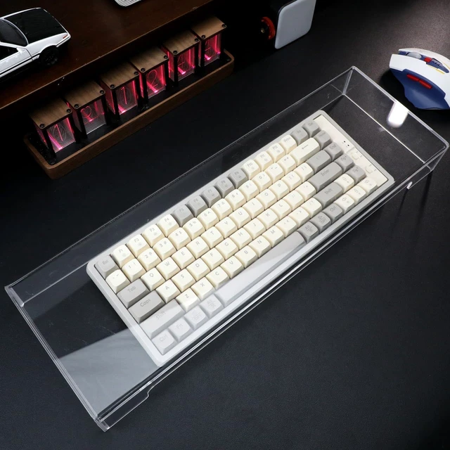 Alt view image 3 of 7 - Acrylic Keyboard Cover, Clear Keyboard Dust Cover for Desktop Anti-Cat Protector Lid Waterproof Protective Case (18.5x5.9x1.8 Inches)