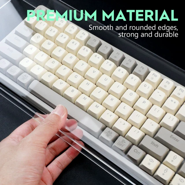 Alt view image 6 of 7 - Acrylic Keyboard Cover, Clear Keyboard Dust Cover for Desktop Anti-Cat Protector Lid Waterproof Protective Case (18.5x5.9x1.8 Inches)