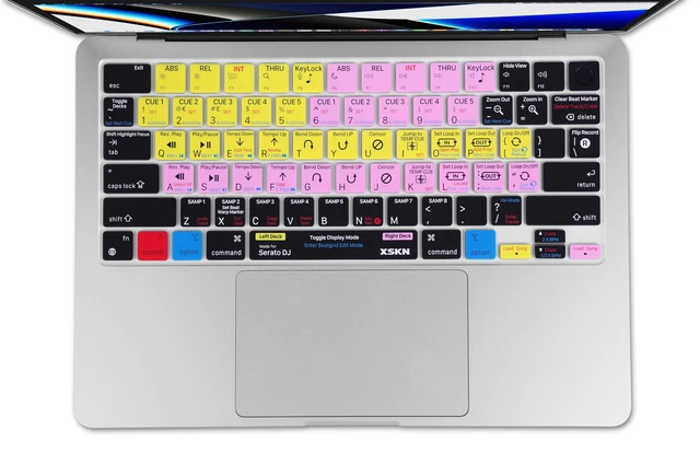 Alt view image 2 of 7 - XSKN Serato DJ Shortcut US Version Keyboard Cover for 2026-2021 MacBook Pro 14 16 inch MacBook Air 13 15 inch with M5/M4/M3/M2/M1 and MacBook Neo