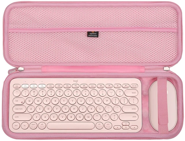 Main image of Aproca Case for Logitech Pebble Keys 2 K380s Keyboard & Mouse -Pink | Carrying Case, Water-resistant & Shock-resistant, Soft Inner Lining Protects Keyboard, Mesh Pocket Stores USB Cables