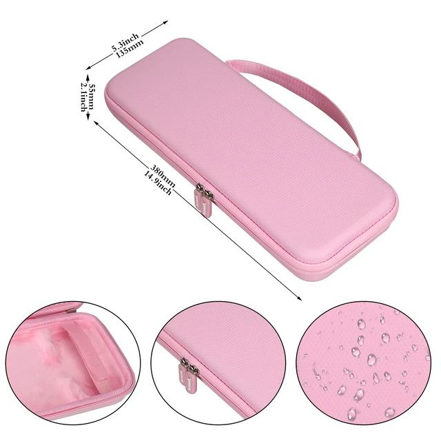 Alt view image 7 of 7 - Aproca Case for Logitech Pebble Keys 2 K380s Keyboard & Mouse -Pink | Carrying Case, Water-resistant & Shock-resistant, Soft Inner Lining Protects Keyboard, Mesh Pocket Stores USB Cables