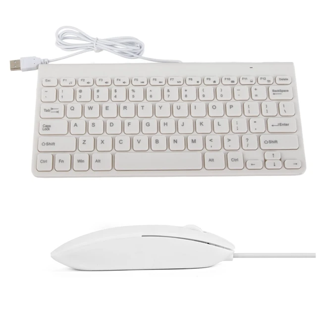 Main image of Wired Keyboard and Mouse, Ultra-Thin USB Keyboard Optical Mouse Set ComboFull Size Wire Corded Keyboard Mouse Combo Set with Number Pad for Laptop,PC,Desktop(White)
