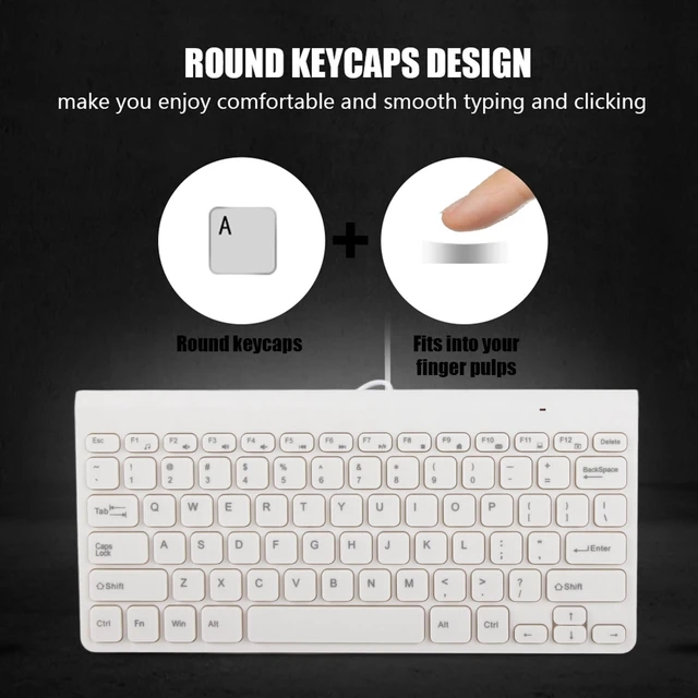 Alt view image 3 of 7 - Wired Keyboard and Mouse, Ultra-Thin USB Keyboard Optical Mouse Set ComboFull Size Wire Corded Keyboard Mouse Combo Set with Number Pad for Laptop,PC,Desktop(White)