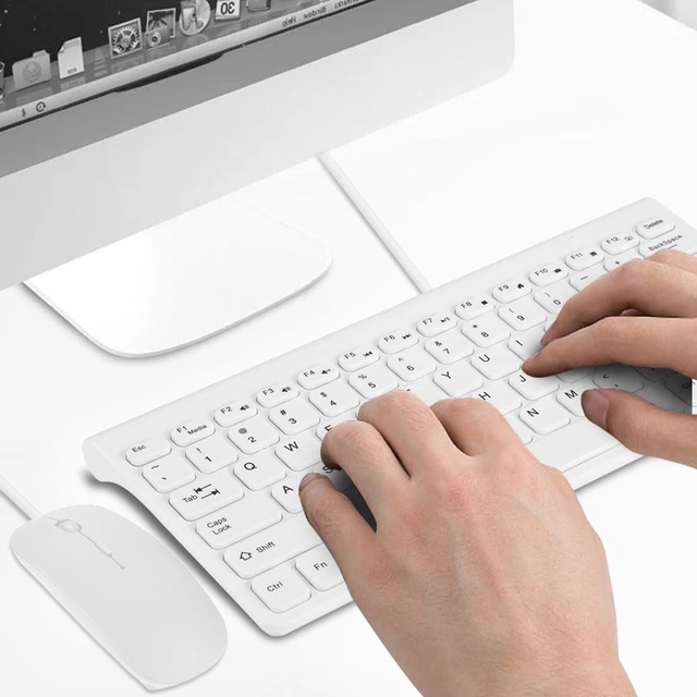 Alt view image 6 of 7 - Wired Keyboard and Mouse, Ultra-Thin USB Keyboard Optical Mouse Set ComboFull Size Wire Corded Keyboard Mouse Combo Set with Number Pad for Laptop,PC,Desktop(White)