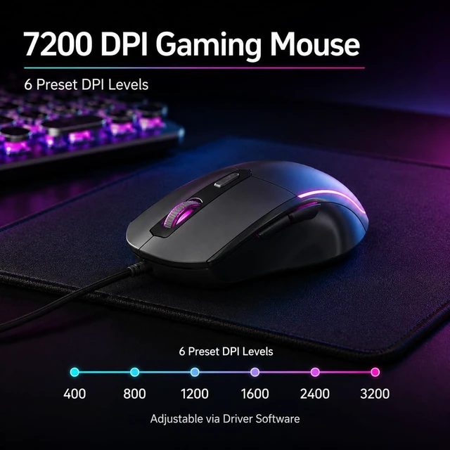 Alt view image 4 of 7 - Bevewlpol Mechanical Gaming Keyboard Mouse Combo, Wired USB RGB Gaming Keyboard with Clicky Blue Switches, ABS Keycaps, 10 Backlight Modes, Gaming Mouse and Large Mouse Pad for PC Computer Gamer Setup