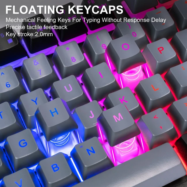 Alt view image 4 of 7 - CHONCHOW Gaming Keyboard Mouse Set Wired LED Backlit 1913 | Light Up Illumination,19 Anti-ghosting&12Multimedia Keys, Lock Win,QWERT for Pc/Laptop/Xbox