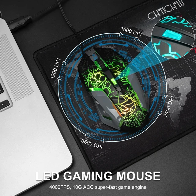 Alt view image 5 of 7 - CHONCHOW Gaming Keyboard Mouse Set Wired LED Backlit 1913 | Light Up Illumination,19 Anti-ghosting&12Multimedia Keys, Lock Win,QWERT for Pc/Laptop/Xbox