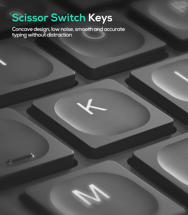 Alt view image 7 of 7 - Nulea Ergonomic Split Wireless Keyboard with Cushioned Wrist Rest | Bluetooth and 2.4G Connection with USB-C Charging, Multi Device Support for Laptop, PC, Mac and Windows