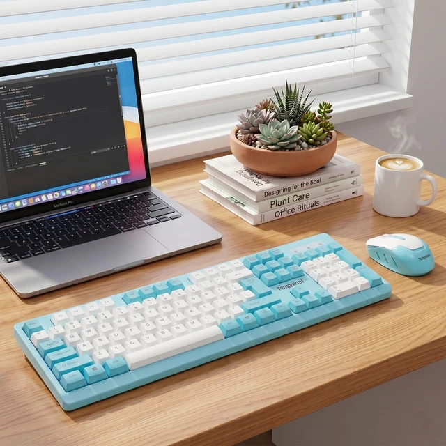 Alt view image 3 of 7 - Tongyangat Wireless Keyboard and Mouse Combo, 2.4G Full-Size Keyboard | Mouse Set Plug & Play, Quiet Click, Ergonomic Design, Compatible with Windows, Mac, Laptop, Desktop, Computer